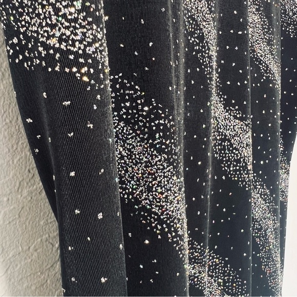 Vintage 1990s 1980s Black Rainbow Glitter Shirt XL - Picture 4 of 14